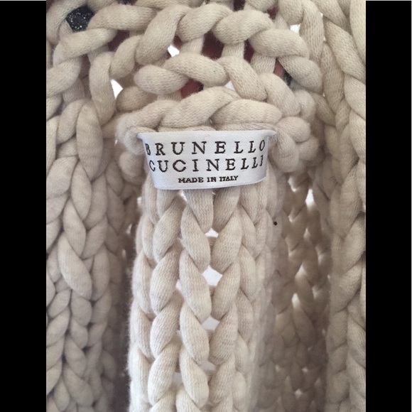 SOLDBrunello Cucinelli Cream woven cardigan jacket - Picture 5 of 5